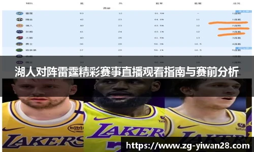 湖人对阵雷霆精彩赛事直播观看指南与赛前分析